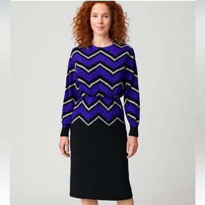 Balmain Purple and Black Midi Vintage Dress